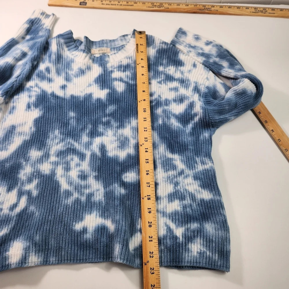 ALTAR'D STATE Ribbed Blue White Long Sleeve Tye Dye Sweater Sz XS - Picture 8 of 10